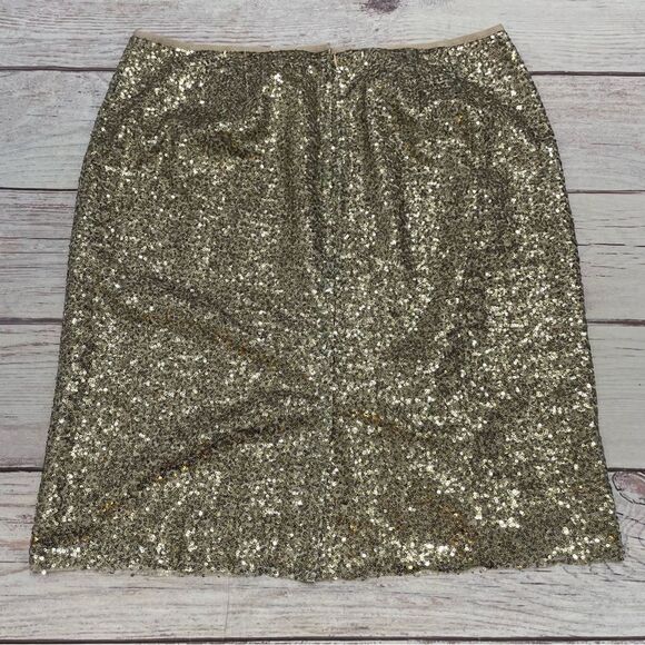 Chico’s Sequin Pencil Stephanie Skirt Gold New Size 3 = XL - Picture 2 of 7